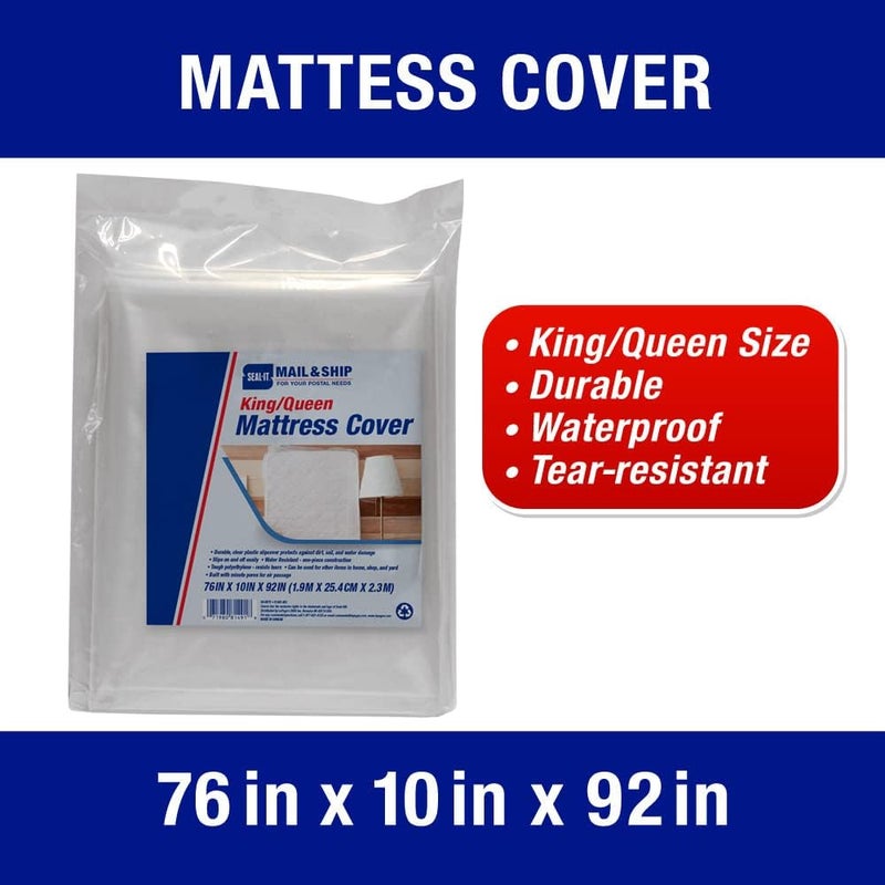 Seal-It Mail and Ship King/Queen Mattress Cover for Moving & Storage - 76" x 10" x 92" - Image 2